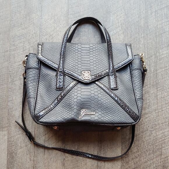 Guess Satchel Crossbody Snake print Adjustable - Picture 1 of 5